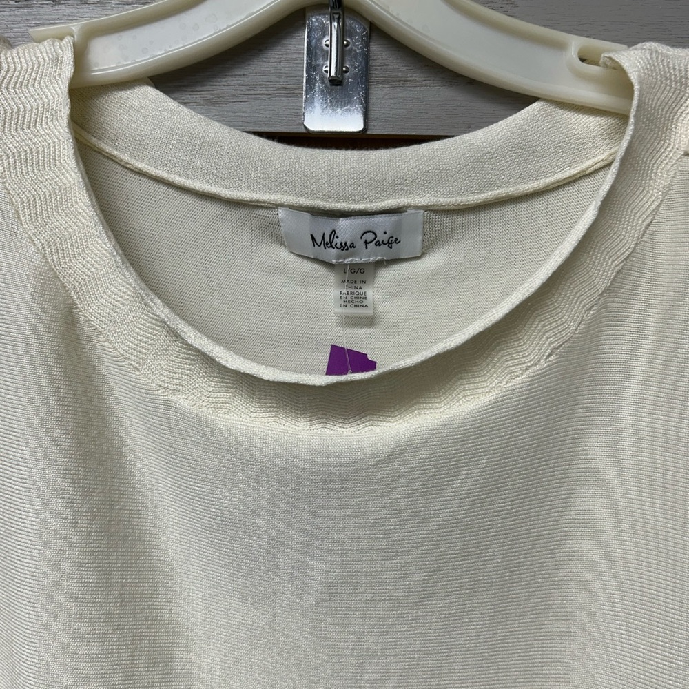 Melissa Paige Cream Button-Accent Blouse - Picture 2 of 6